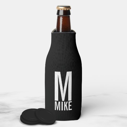 Moderne persoonlijke monogram en naam flesjeskoeler