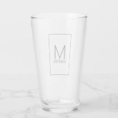 Moderne persoonlijke monogram en naam glas (Achterkant)