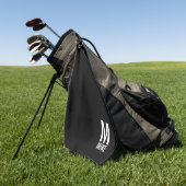 Moderne persoonlijke monogram en naam golfhanddoek (Groen)