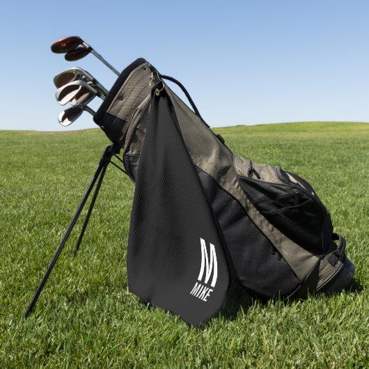 Moderne persoonlijke monogram en naam golfhanddoek (Groen)