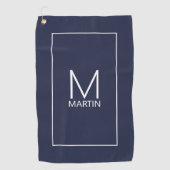Moderne persoonlijke monogram en naam Golfhanddoek (Voorkant)