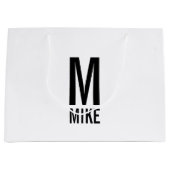 Moderne persoonlijke monogram en naam groot cadeauzakje (Voorkant)