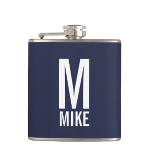 Moderne persoonlijke monogram en naam heupfles