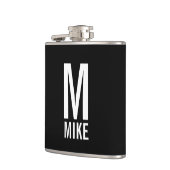 Moderne persoonlijke monogram en naam heupfles (Links)