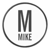 Moderne persoonlijke monogram en naam hockey puck (Voorkant)