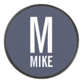 Moderne persoonlijke monogram en naam hockey puck (Voorkant)