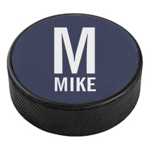 Moderne persoonlijke monogram en naam hockey puck