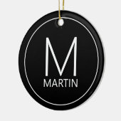 Moderne persoonlijke monogram en naam keramisch ornament (Links)
