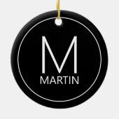 Moderne persoonlijke monogram en naam keramisch ornament (Achterkant)