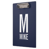 Moderne persoonlijke monogram en naam klembord (Links)