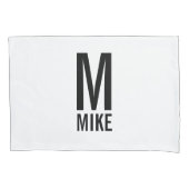 Moderne persoonlijke monogram en naam kussensloop (Voorkant)