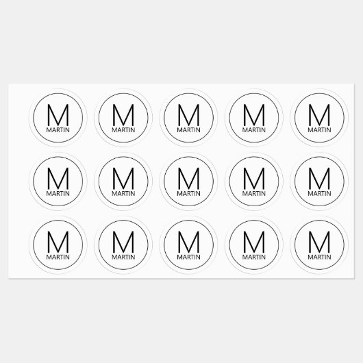 Moderne persoonlijke monogram en naam labels (Vel)