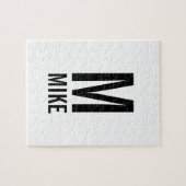 Moderne persoonlijke monogram en naam legpuzzel (Horizontaal)