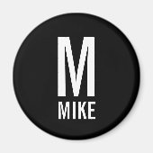 Moderne persoonlijke monogram en naam magneet (Voorkant)