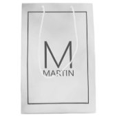 Moderne persoonlijke monogram en naam medium cadeauzakje (Voorkant)