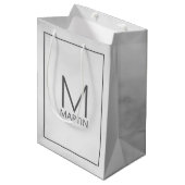 Moderne persoonlijke monogram en naam medium cadeauzakje (Voorkant Gekanteld)