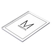 Moderne persoonlijke monogram en naam notitieboek (Linkerzijde)