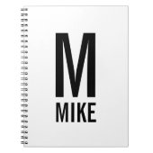 Moderne persoonlijke monogram en naam notitieboek (Voorkant)