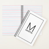 Moderne persoonlijke monogram en naam notitieboek (Binnen)