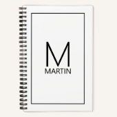 Moderne persoonlijke monogram en naam notitieboek (Voorkant)