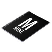 Moderne persoonlijke monogram en naam notitieboek (Linkerzijde)