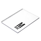 Moderne persoonlijke monogram en naam notitieboek (Linkerzijde)