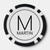 Moderne persoonlijke monogram en naam poker chips (Achterkant)