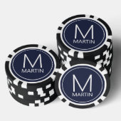 Moderne persoonlijke monogram en naam poker chips (Opstapeling)