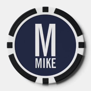 Moderne persoonlijke monogram en naam poker chips