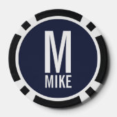 Moderne persoonlijke monogram en naam poker chips (Achterkant)
