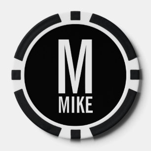Moderne persoonlijke monogram en naam poker chips