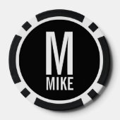 Moderne persoonlijke monogram en naam poker chips (Achterkant)