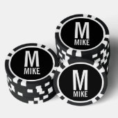 Moderne persoonlijke monogram en naam poker chips (Opstapeling)