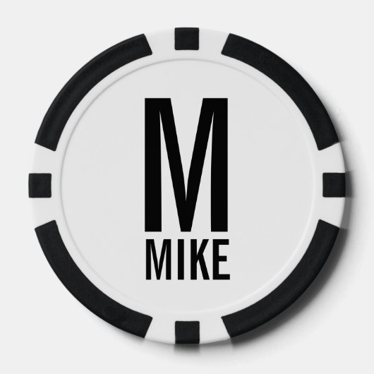 Moderne persoonlijke monogram en naam poker chips (Voorkant)