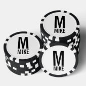 Moderne persoonlijke monogram en naam poker chips (Opstapeling)