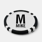 Moderne persoonlijke monogram en naam poker chips (Enkel)