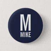 Moderne persoonlijke monogram en naam ronde button 5,7 cm (Voorkant)