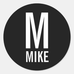 Moderne persoonlijke monogram en naam ronde sticker