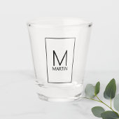 Moderne persoonlijke monogram en naam shot glas