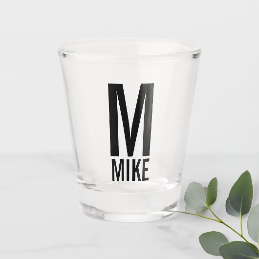 Moderne persoonlijke monogram en naam shot glas