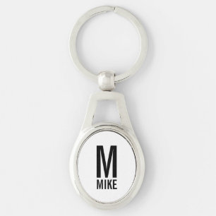 Moderne persoonlijke monogram en naam sleutelhanger