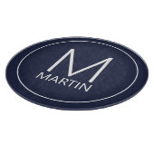 Moderne persoonlijke monogram en naam snijplank (Hoek)