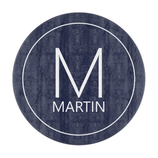 Moderne persoonlijke monogram en naam snijplank (Voorkant)