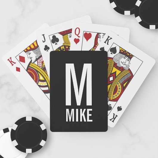 Moderne persoonlijke monogram en naam speelkaarten