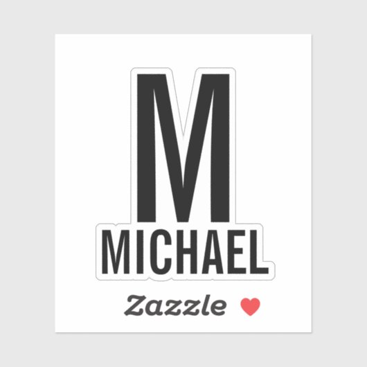 Moderne persoonlijke monogram en naam sticker (Vel)