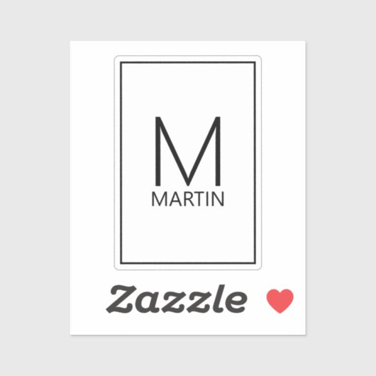 Moderne persoonlijke monogram en naam sticker (Vel)