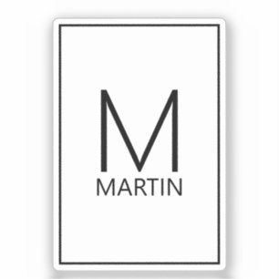 Moderne persoonlijke monogram en naam sticker