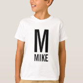 Moderne persoonlijke monogram en naam t-shirt (Voorkant)