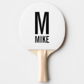 Moderne persoonlijke monogram en naam tafeltennisbatje (Voorkant)