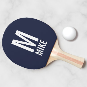Moderne persoonlijke monogram en naam tafeltennisbatje